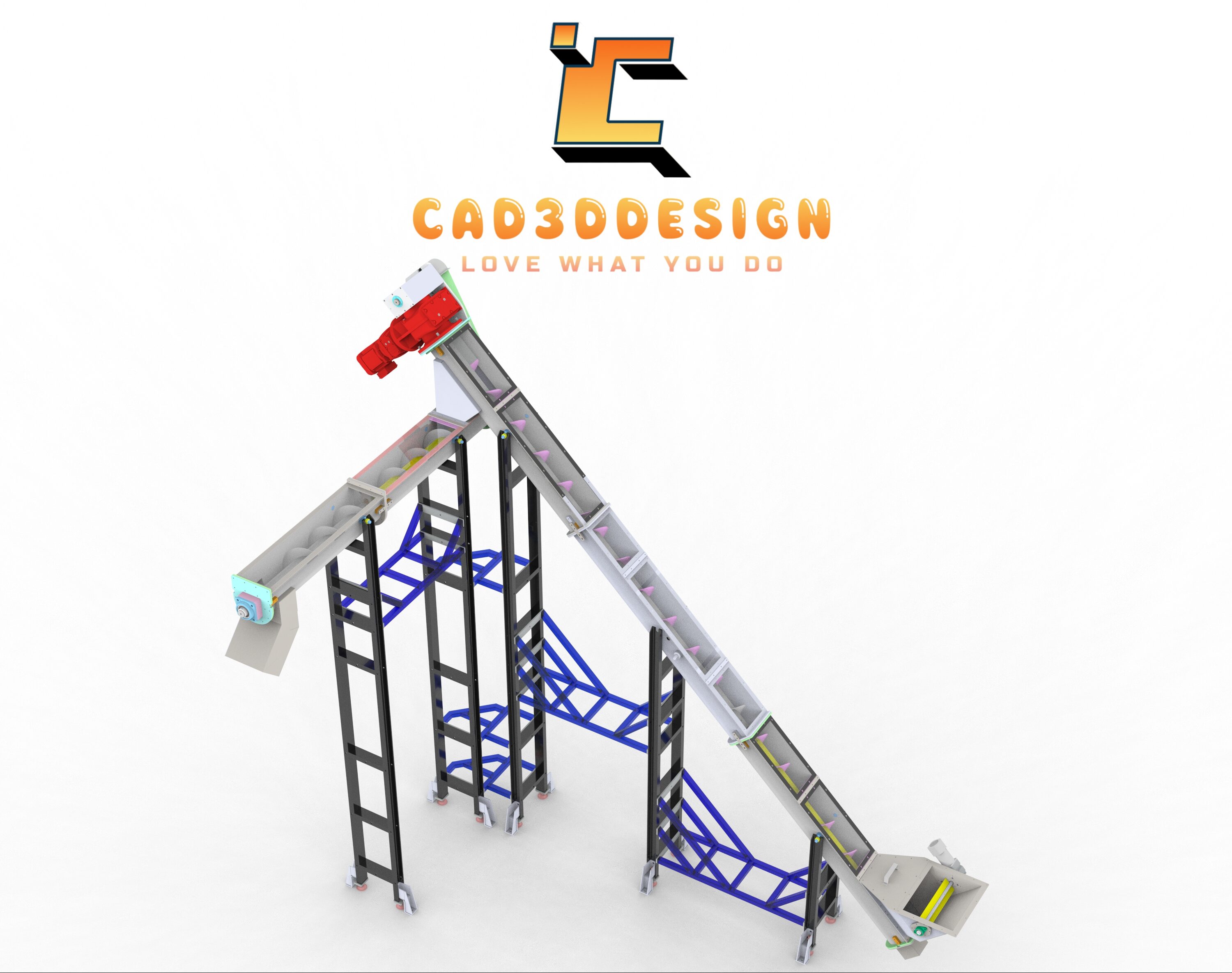 3D Two-Way Screw Conveyor-3D băng tải cánh vít 2 hướng