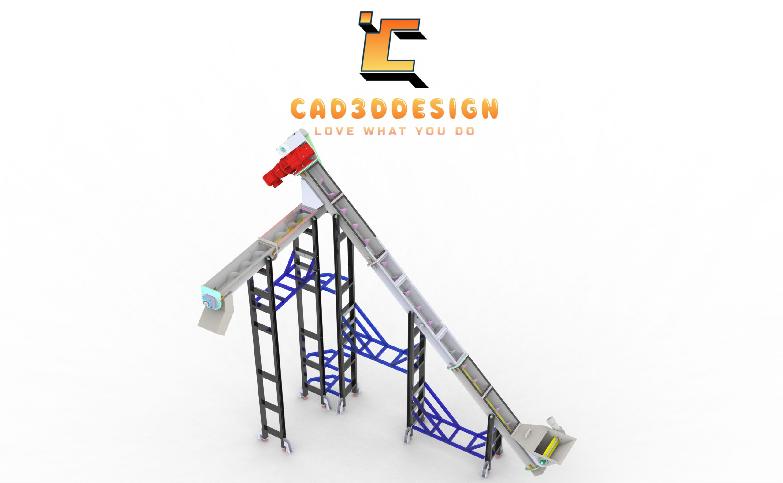 3D Two-Way Screw Conveyor-3D băng tải cánh vít 2 hướng