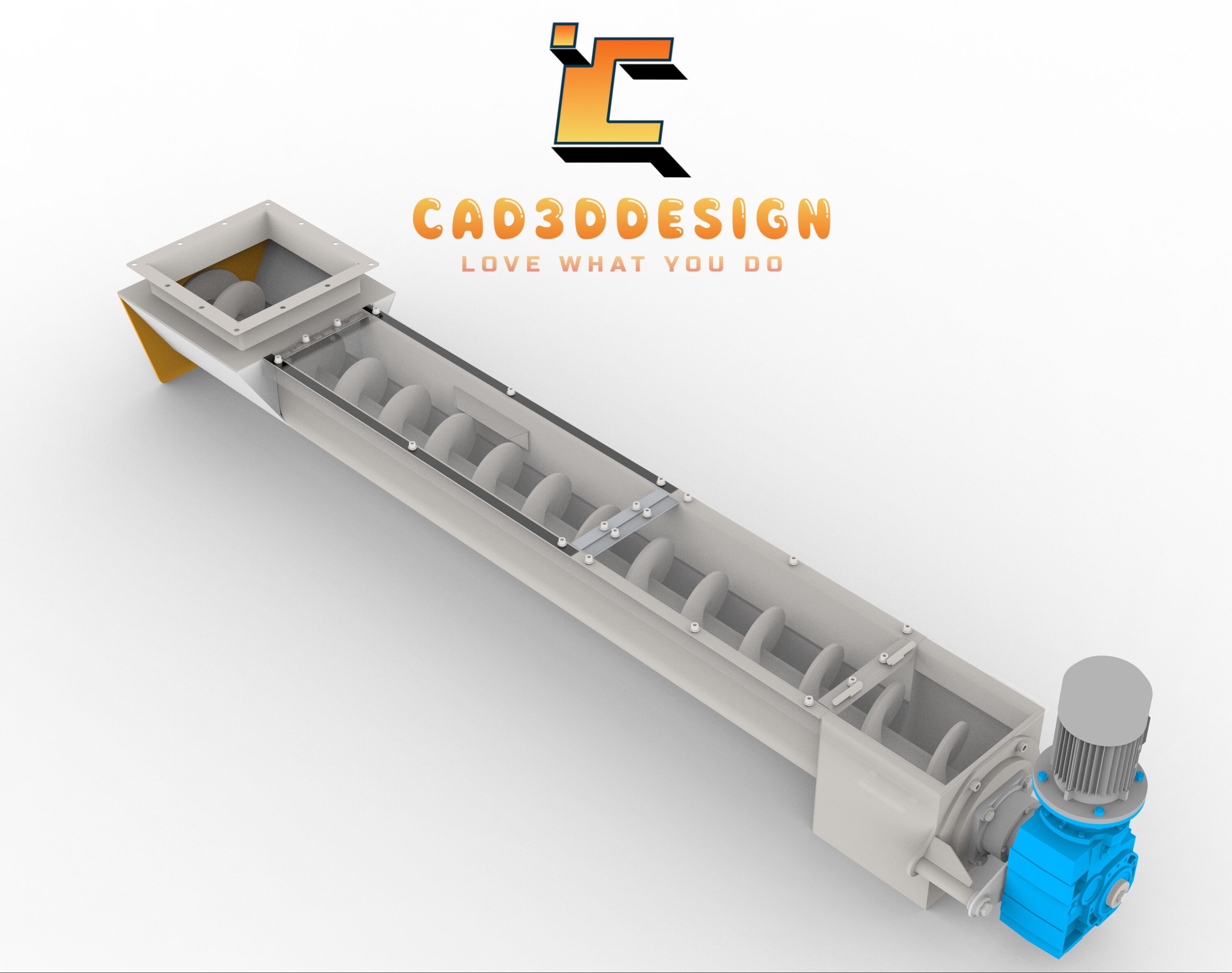 3D heavy-duty screw conveyor with funnel shape-3D băng tải cánh vít tải nặng dạng phểu