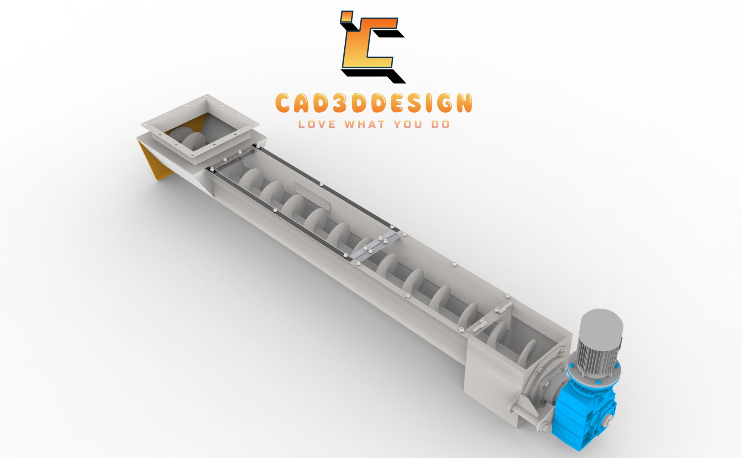 3D heavy-duty screw conveyor with funnel shape-3D băng tải cánh vít tải nặng dạng phểu