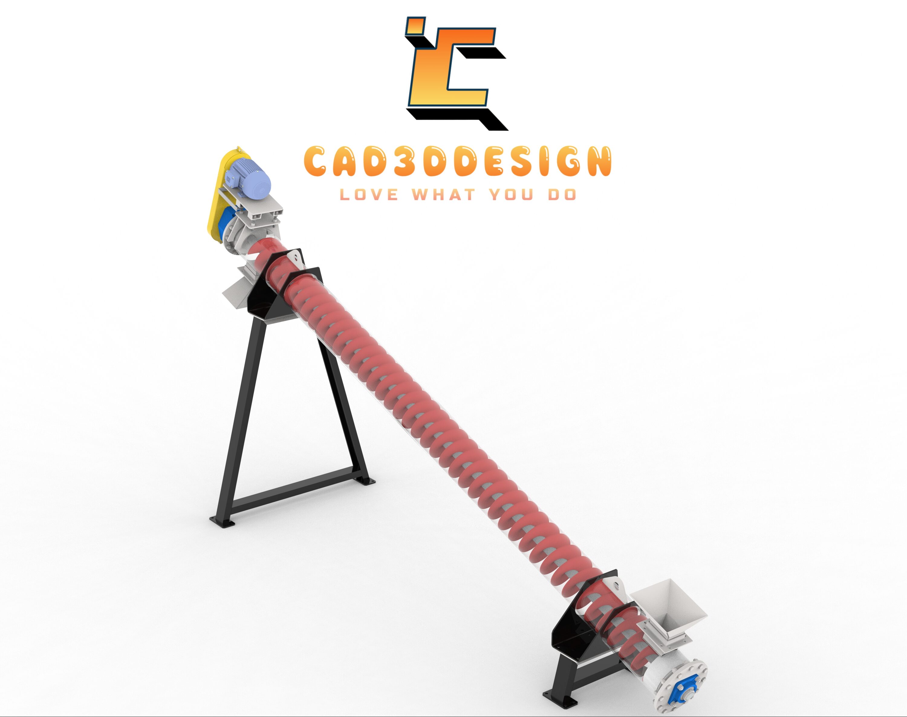 3D screw conveyor with inclined material handling-3D băng tải cánh vít tải liệu nghiêng