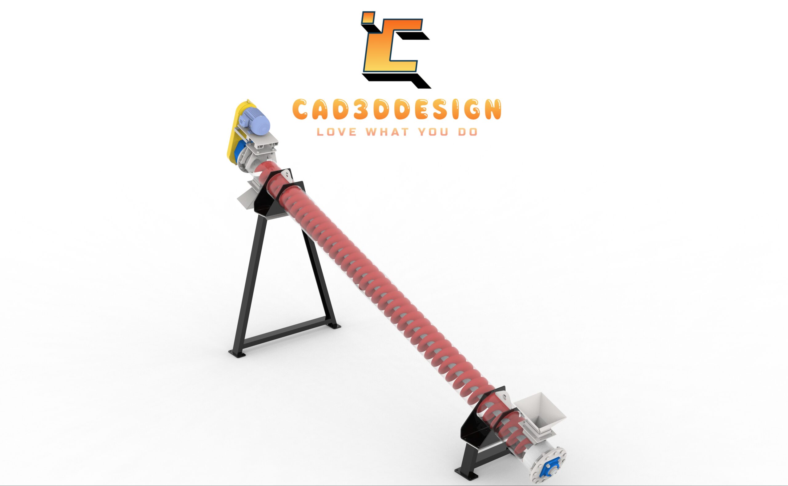 3D screw conveyor with inclined material handling-3D băng tải cánh vít tải liệu nghiêng
