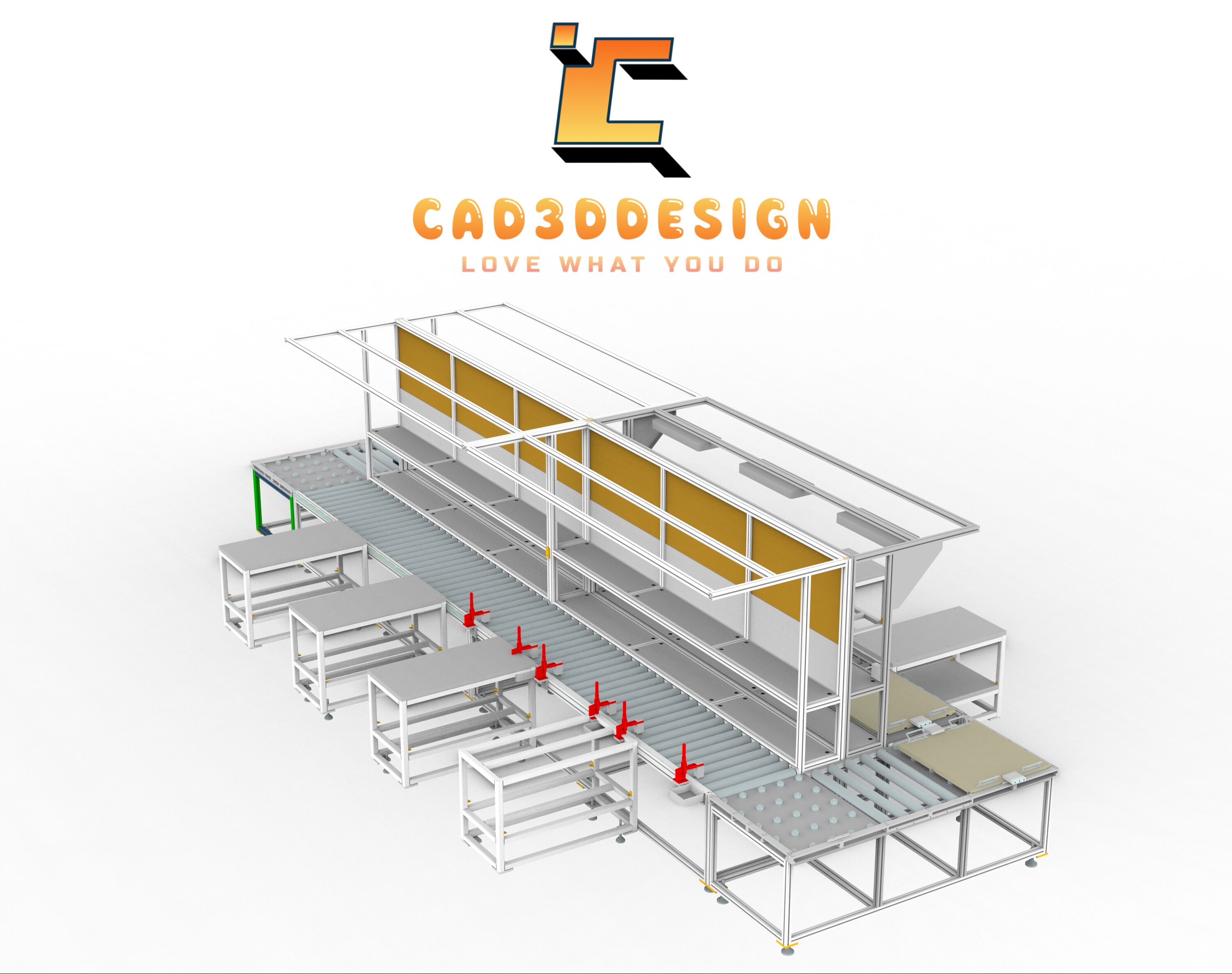 3d bàn thao tác băng tải con lăn bị động-3D passive roller conveyor work table