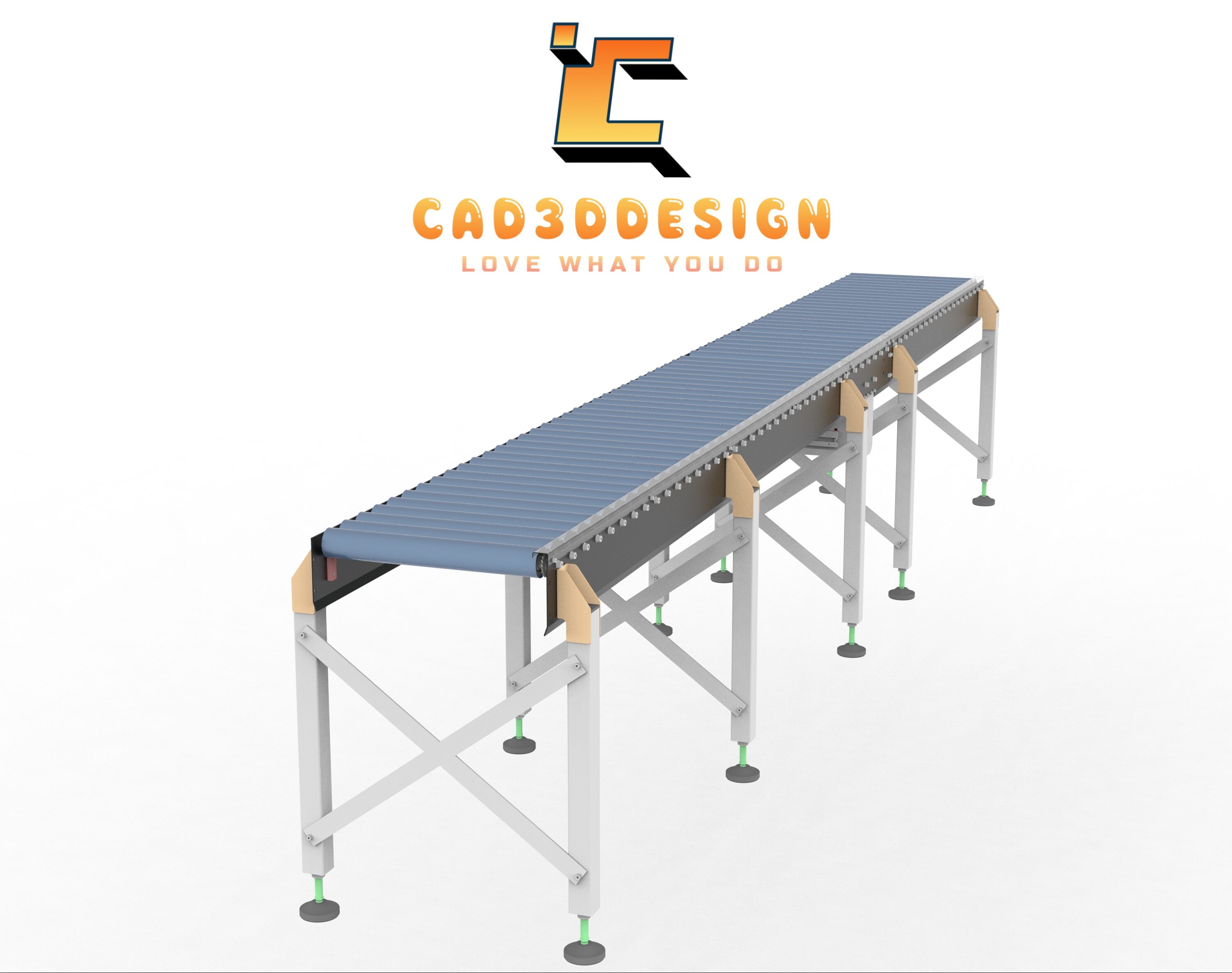 3d băng tải con lăn dẫn động xích-3D roller conveyor with chain drive
