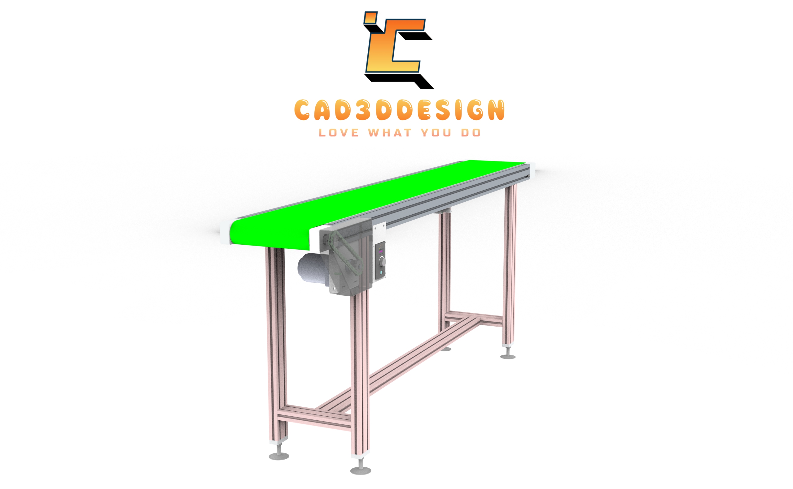 File 3d băng tải pvc động cơ giảm tốc ac dẫn động xích miễn phí