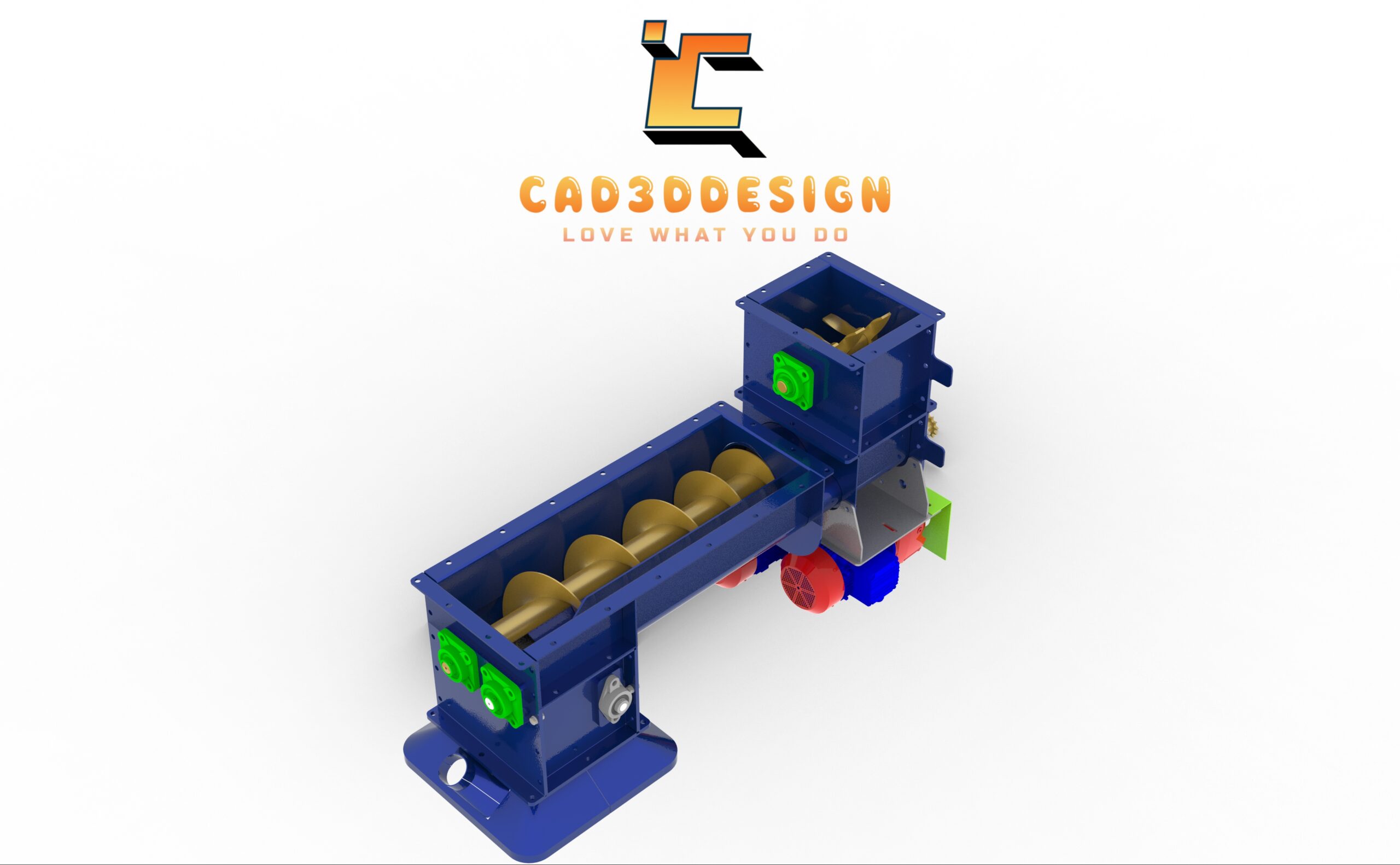 File 3d băng tải trộn liệu cánh vít-3D file of screw conveyor for material mixing