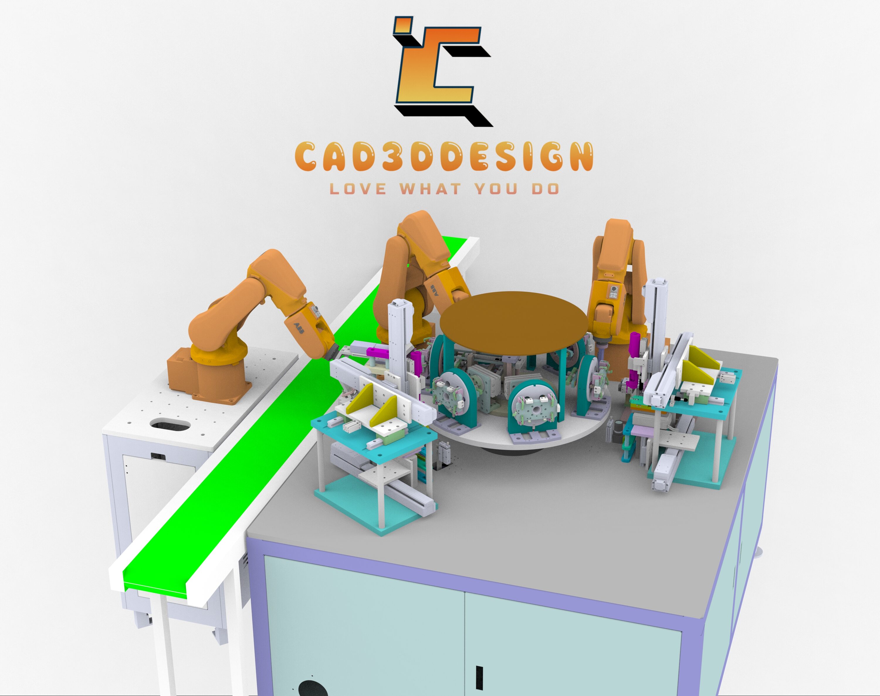 Bản vẽ thiết kế máy lắp ráp sử dụng cánh tay robot và camera kiểm tra-Design drawings for an assembly machine using a robotic arm and inspection camera