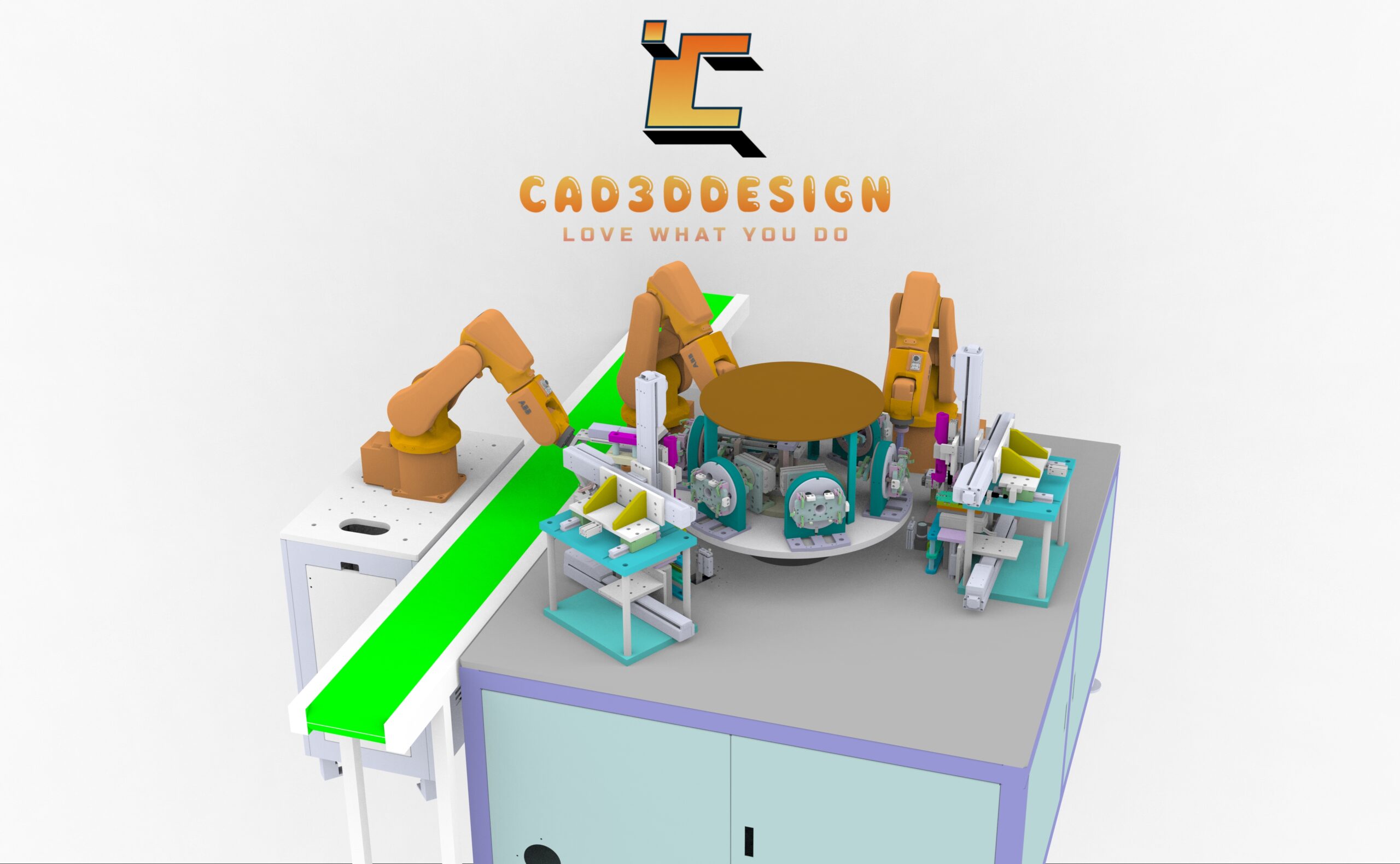 Bản vẽ thiết kế máy lắp ráp sử dụng cánh tay robot và camera kiểm tra-Design drawings for an assembly machine using a robotic arm and inspection camera