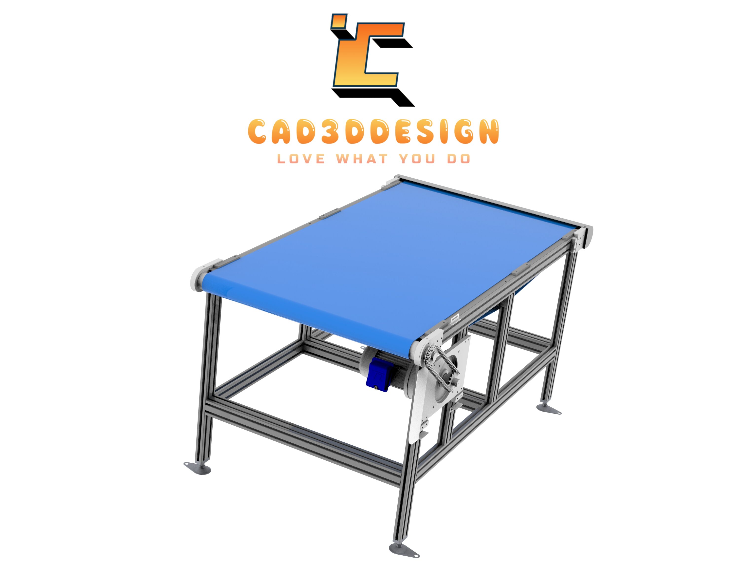 Design drawing of a PVC conveyor belt 2-Bản vẽ thiết kế băng tải pvc khung nhôm định hình 2