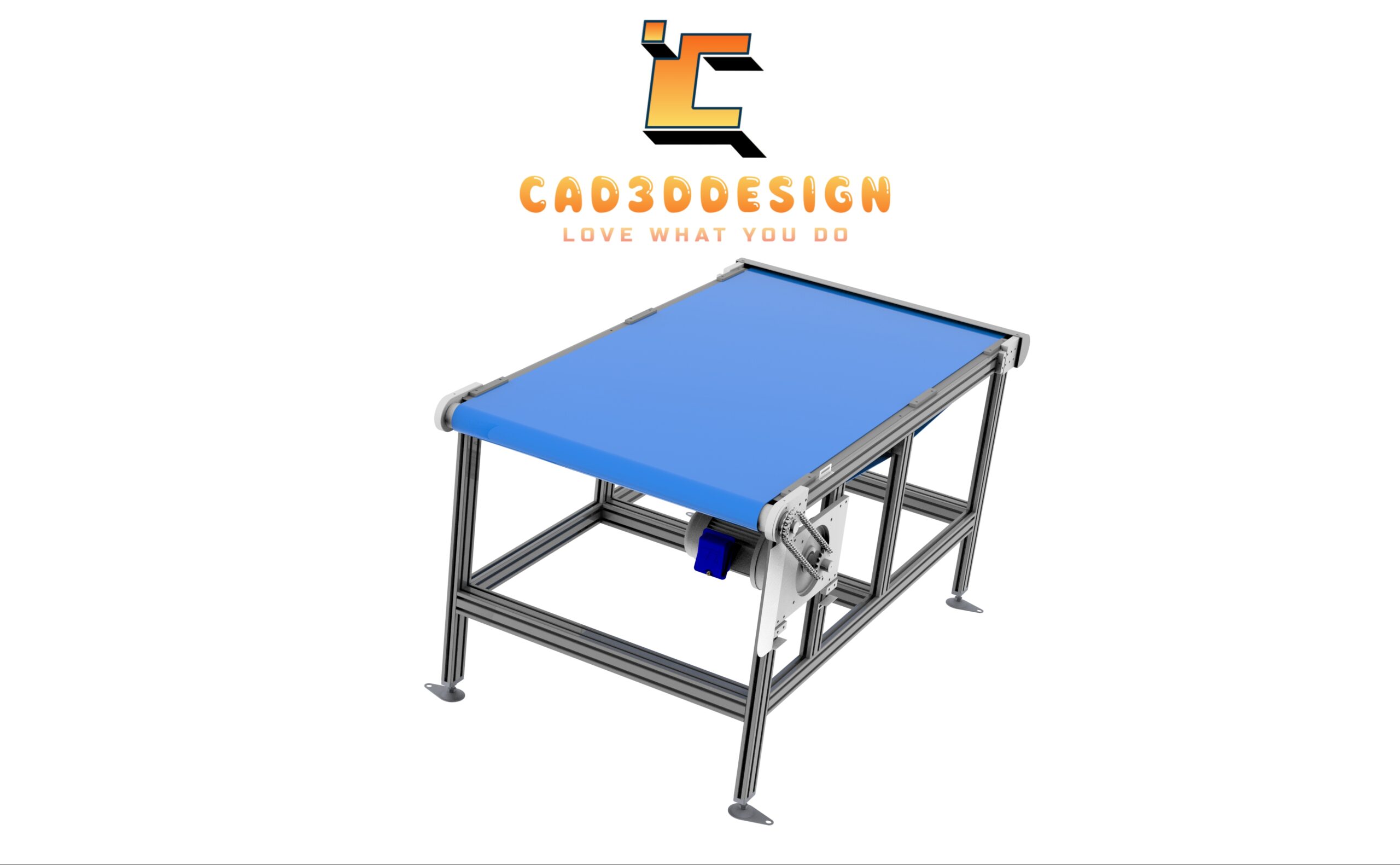 Design drawing of a PVC conveyor belt 2-Bản vẽ thiết kế băng tải pvc khung nhôm định hình 2