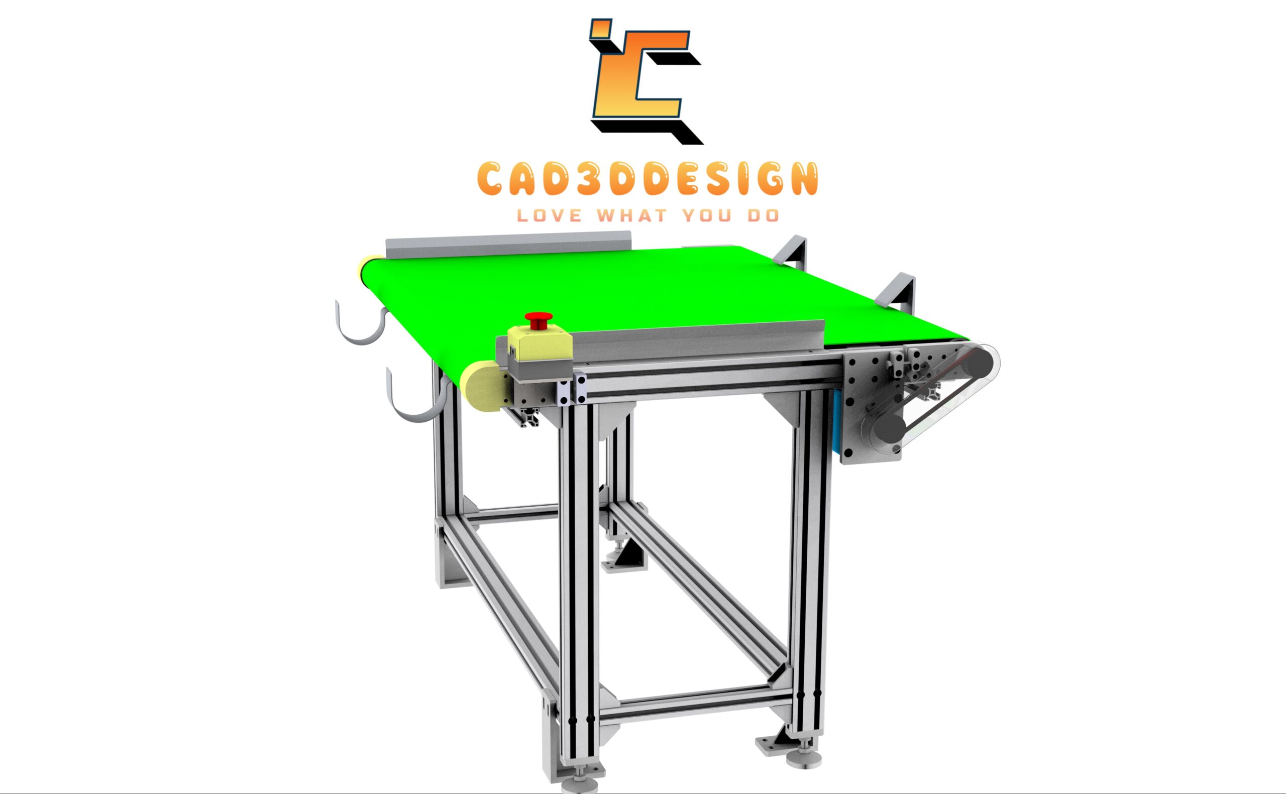Design drawing of a PVC conveyor belt with a 1000x800mm aluminum profile frame-Bản vẽ thiết kế băng tải pvc khung nhôm định hình 1000x800mm
